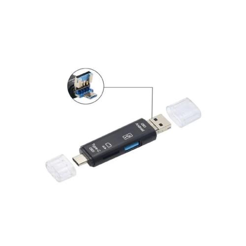 Alfais 5068 Otg 3in1 Type-C Ve Micro Usb Tf Çevirici Dönüştürücü Kart Okuyucu