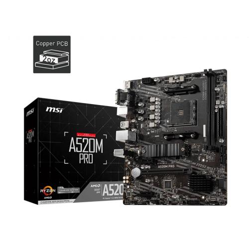 MSI A520M PRO DDR4 4600/1866Mhz M.2 MATX AM4