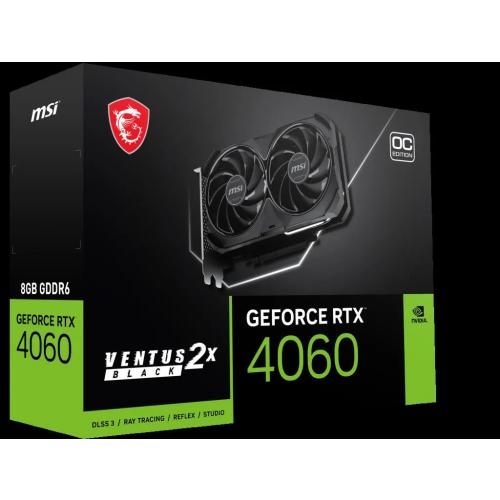 MSI GEFORCE RTX 4060 VENTUS 2X BLACK 8G OC HDMI DP 128 Bit