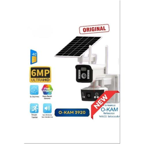 O-KAM PRO 3920 4MM 3MP+3MP FULL COLOR SIM KARTLI GÜNEŞ PANELLİ ALARMLI PTZ DIŞ ORTAM GÜVENLİK KAMERASI