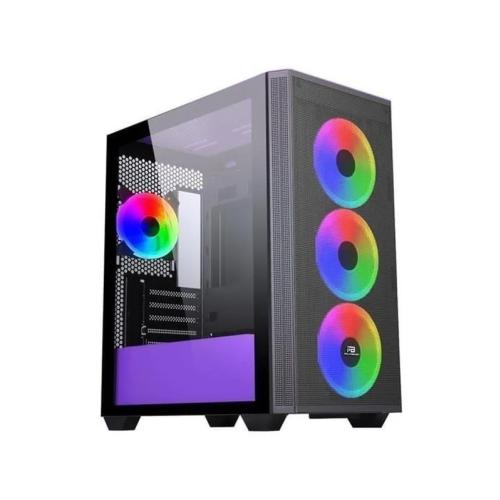 POWER BOOST PB-P2252BP USB 3.0 MESH RING ARGB FAN MIDTOWER ATX SİYAH-MOR KASA (PSU YOK)